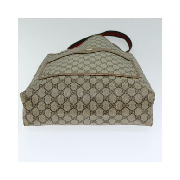 Pre Loved GUCCI GG Supreme Web Sherry Line Tote Bag PVC Leather Beige 39 02 003 - Picture 5 of 8